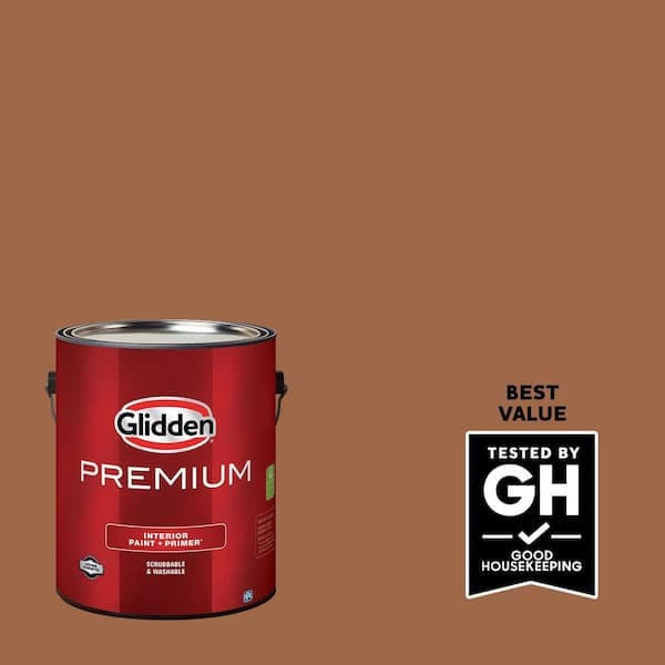 Glidden Premium 1 gal. PPG1069-6 Foxfire Brown Satin Interior Latex Paint (2)