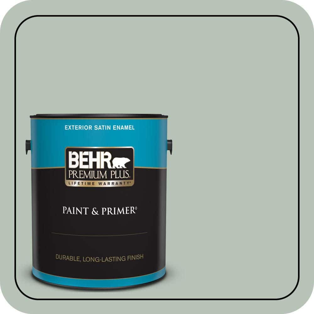 BEHR PREMIUM PLUS 1 gal. #MQ6-18 Recycled Glass Satin Enamel Exterior Paint & Primer