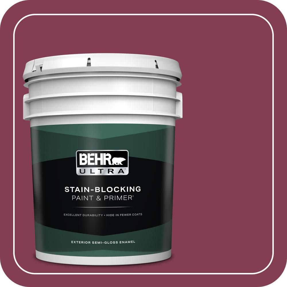 BEHR ULTRA 5 gal. #S-H-100 Exotic Flowers Semi-Gloss Enamel Exterior Paint & Primer
