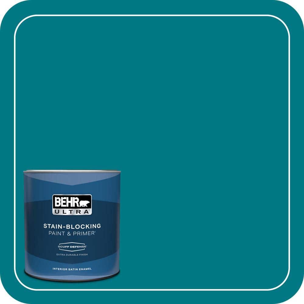 BEHR ULTRA 1 qt. #P470-7 The Real Teal Extra Durable Satin Enamel Interior Paint & Primer