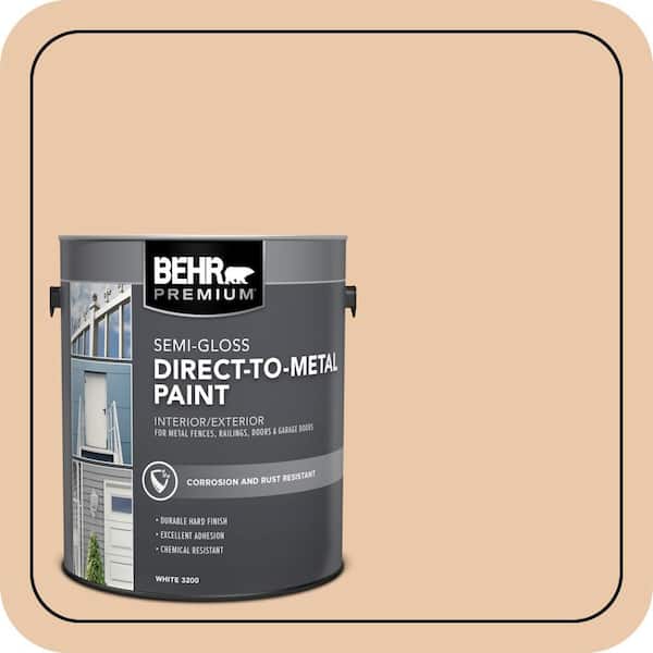 BEHR PREMIUM 1 gal. #S250-2 Almond Biscuit Semi-Gloss Direct to Metal Interior/Exterior Paint (2)