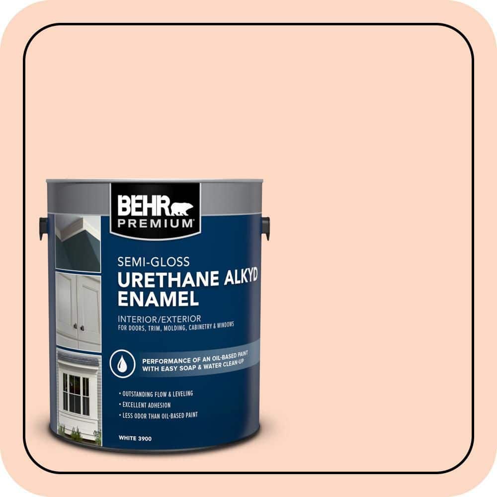 BEHR PREMIUM 1 gal. #P190-1 Fire Mist Urethane Alkyd Semi-Gloss Enamel Interior/Exterior Paint (1)