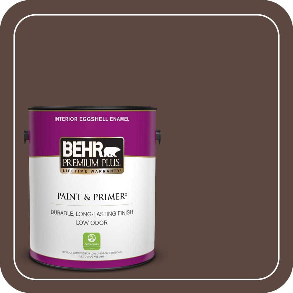 BEHR PREMIUM PLUS 1 gal. #N170-7 Baronial Brown Eggshell Enamel Low Odor Interior Paint & Primer