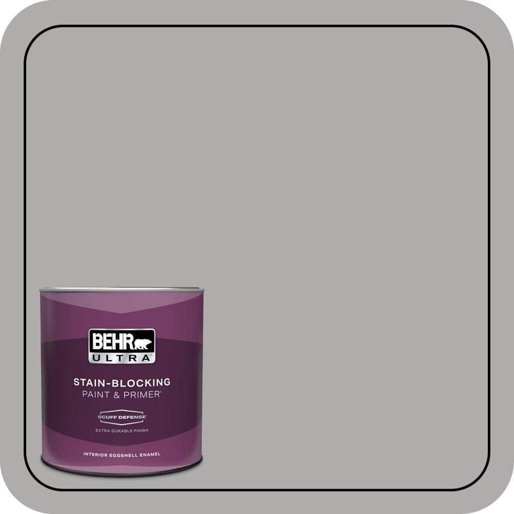BEHR ULTRA 1 qt. #N520-3 Flannel Gray Extra Durable Eggshell Enamel Interior Paint & Primer