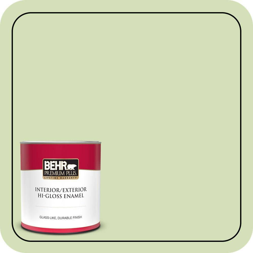 BEHR PREMIUM PLUS 1 qt. #MQ4-45 Spring Glow Hi-Gloss Enamel Interior/Exterior Paint & Primer