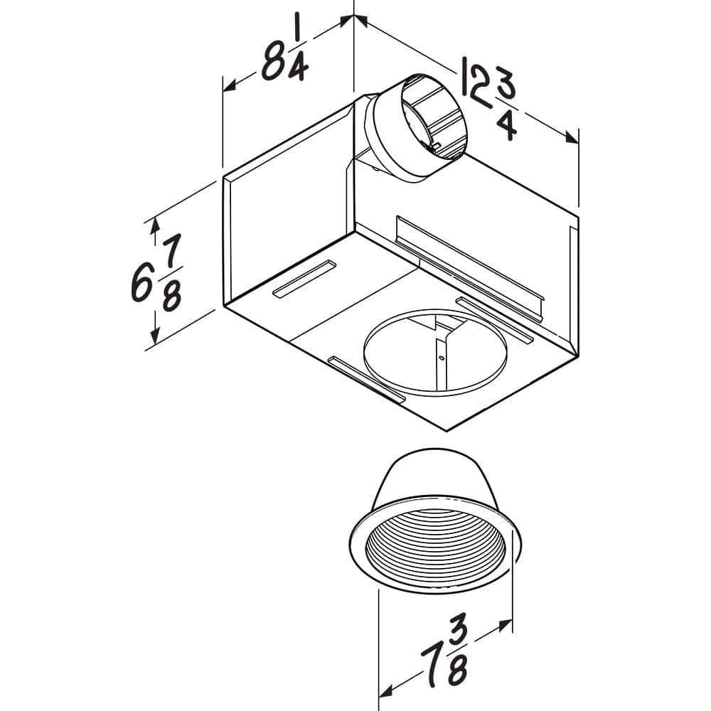 Broan-NuTone 50 CFM/80 Selectable CFM Recessed Bathroom Exhaust Fan with Light, ENERGY STAR (4)