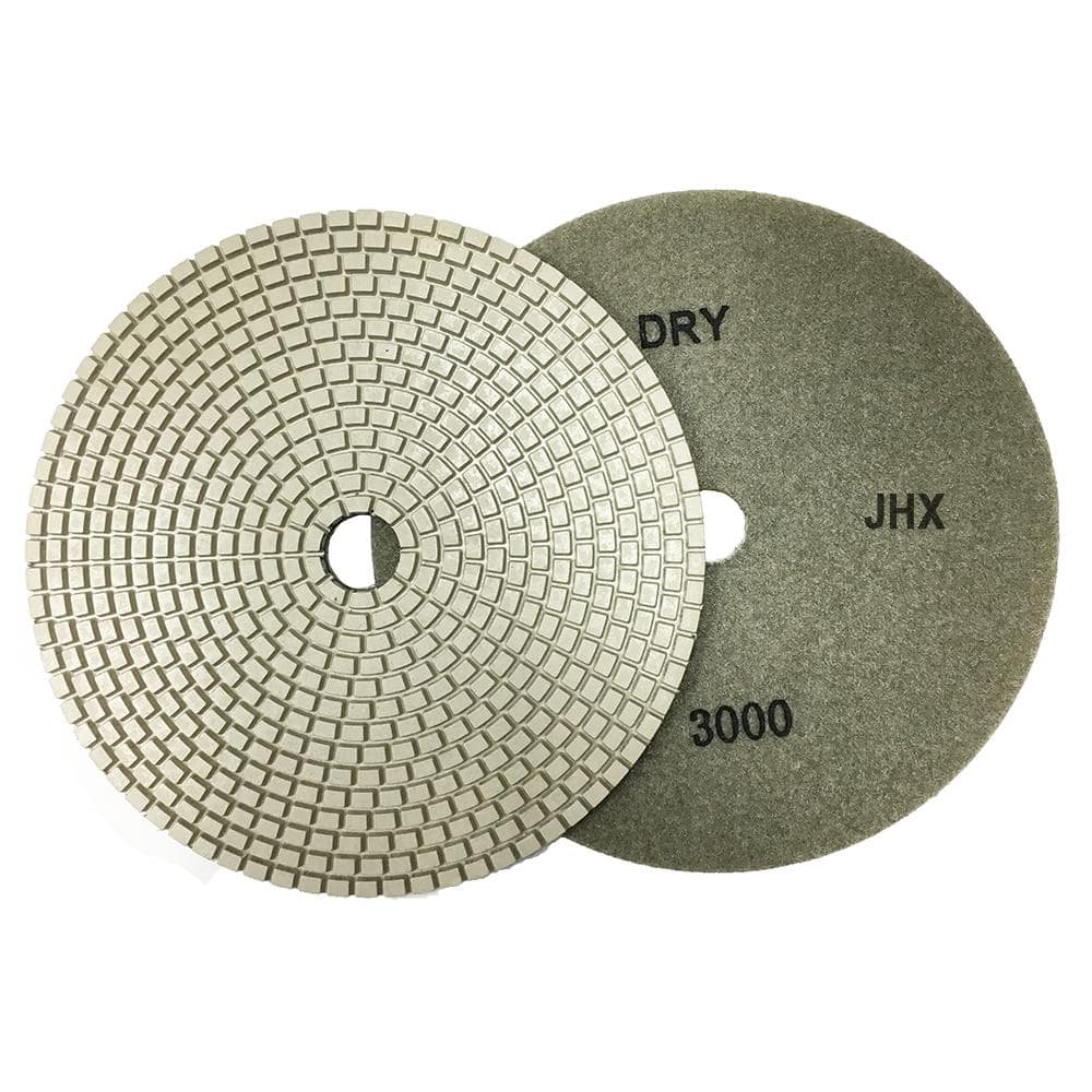 Unbranded 7 in. JHX Dry/Wet Diamond Polishing Pads for Concrete/Granite Set of (7-Pieces) with 7 in. Back Holder (3)