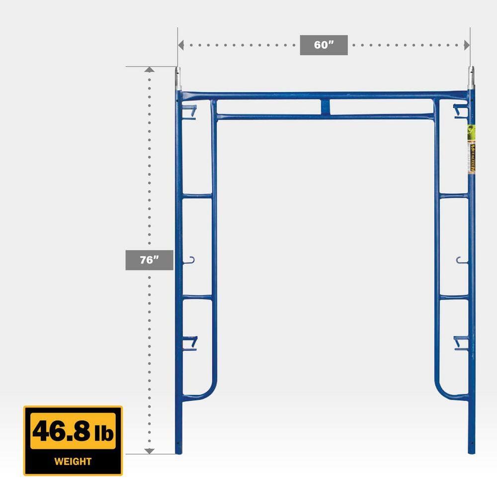 MetalTech Saferstack Series 76 in. Blue Mason Walk-Through Arch Scaffold Frame (3)