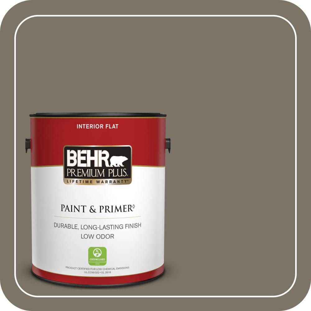 BEHR PREMIUM PLUS 1 gal. #QE-38 Rooftop Garden Flat Low Odor Interior Paint & Primer