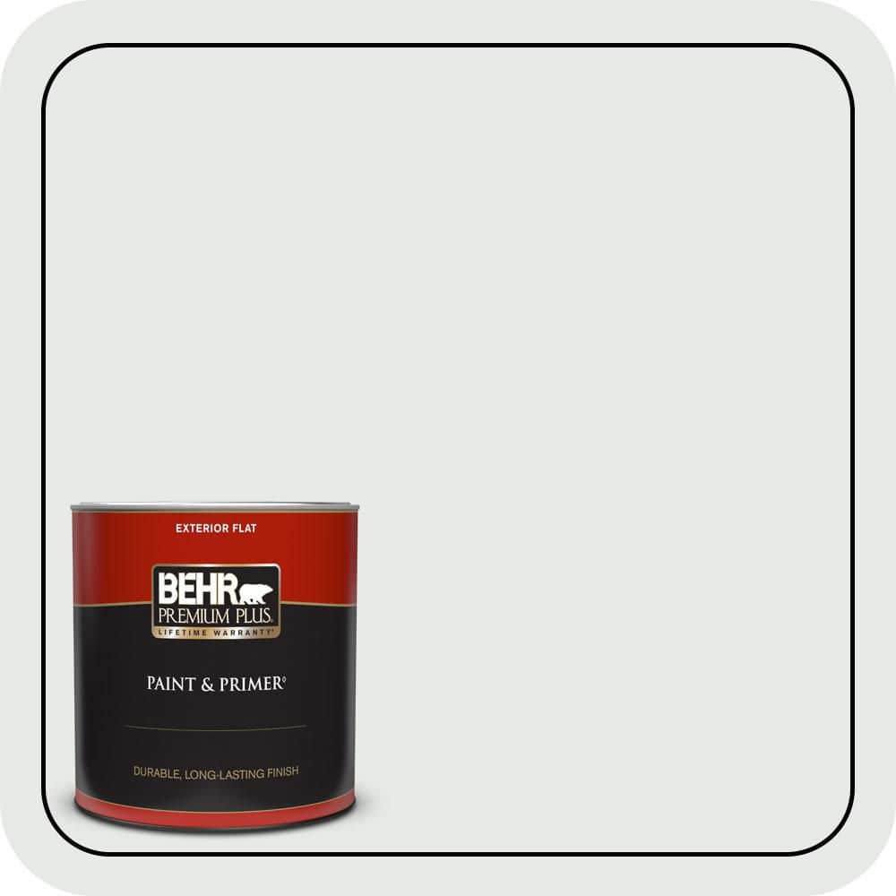 BEHR PREMIUM PLUS 1 qt. #PWN-44 Bay Breeze Flat Exterior Paint & Primer