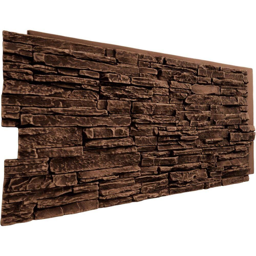 Ekena Millwork EverStone Canyon Ridge Faux Stone Panel, 45 3/4"W x 24 1/2"H x 1 1/4"D, Arizona Color (3)