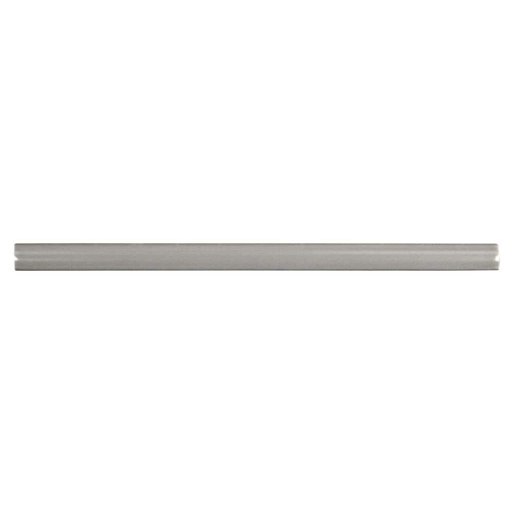 MSI Domino Gray Quarter Round Molding 0.6 in. x 12 in. Glossy Ceramic Wall Tile (1 lin. ft.) (4)