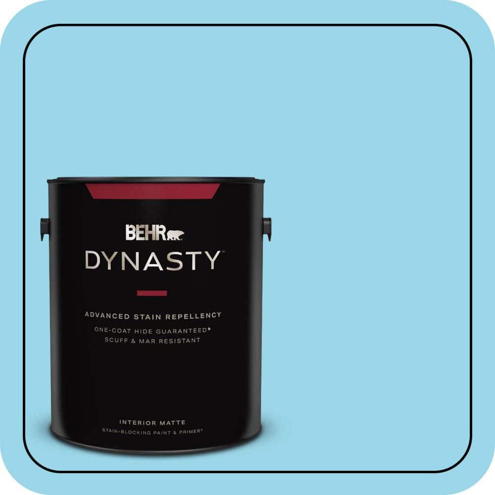 BEHR DYNASTY 1 gal. #P490-2 Blue Sarong Matte Interior Stain-Blocking Paint & Primer