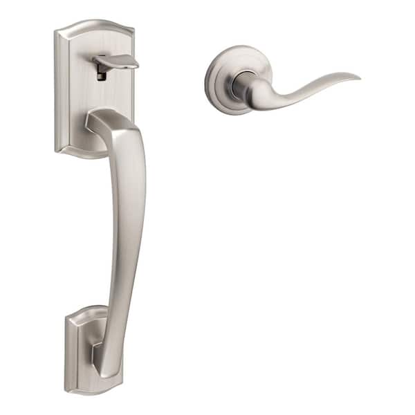 Kwikset Prescott Satin Nickel Door Handleset Only with Tustin Door Handle in Satin Nickel (2)