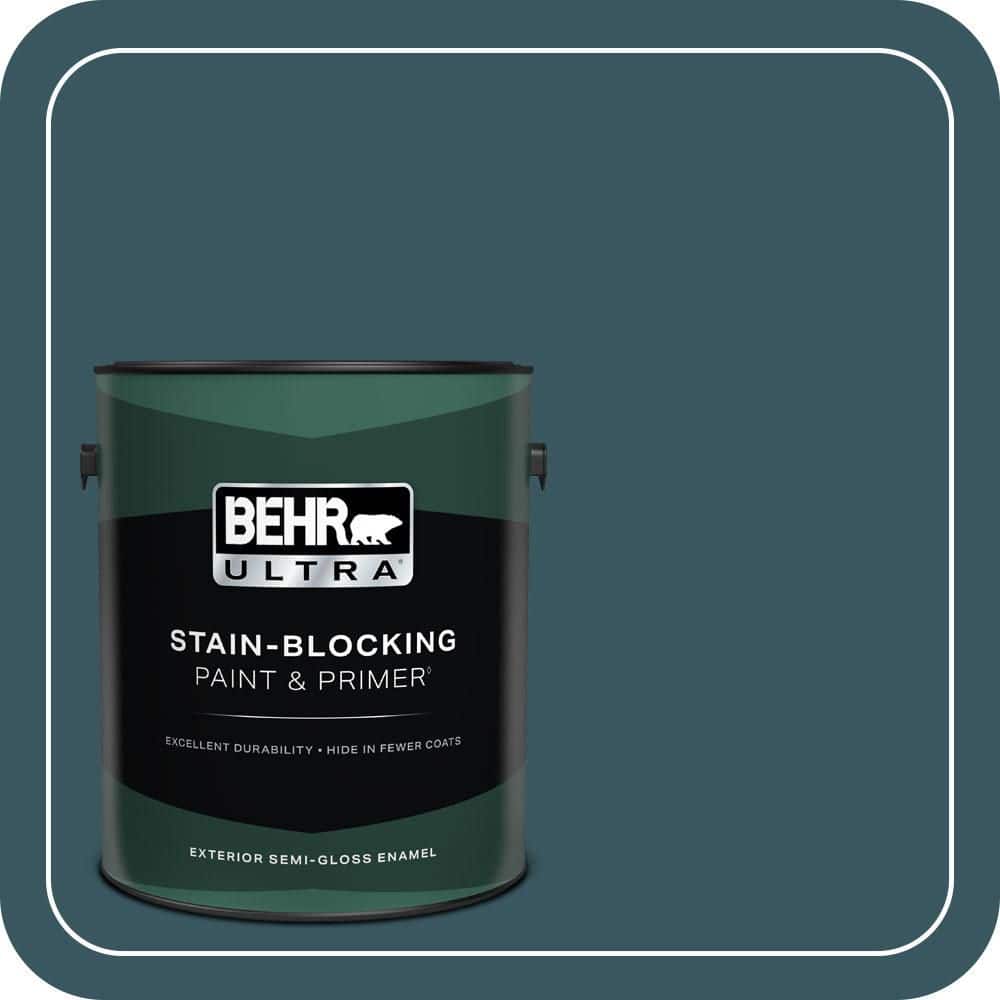 BEHR ULTRA 1 gal. #520F-7 Kingfisher Semi-Gloss Enamel Exterior Paint & Primer