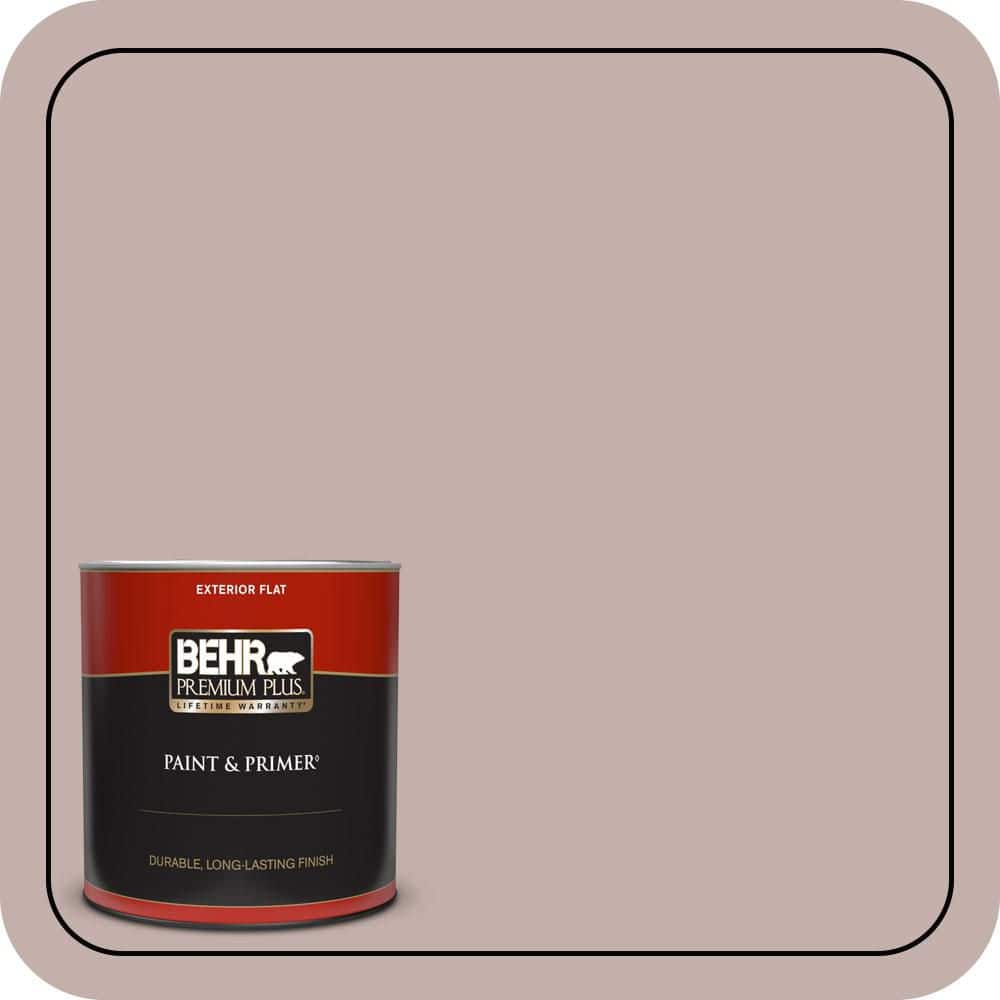 BEHR PREMIUM PLUS 1 qt. #N130-3 Moonlit Mauve Flat Exterior Paint & Primer