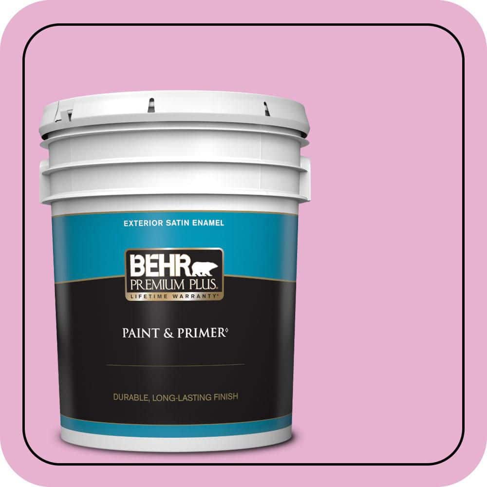 BEHR PREMIUM PLUS 5 gal. #P120-2 Gumball Satin Enamel Exterior Paint & Primer