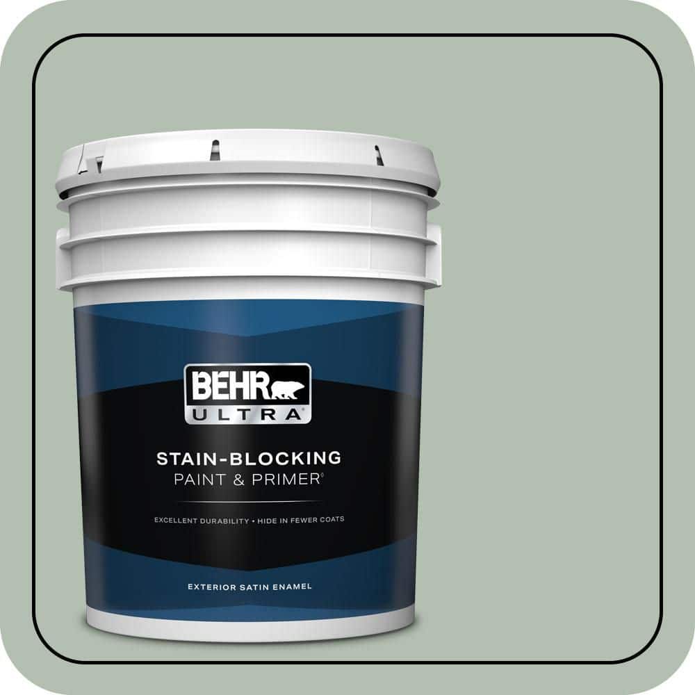 BEHR ULTRA 5 gal. #N400-3 Flagstaff Green Satin Enamel Exterior Paint & Primer