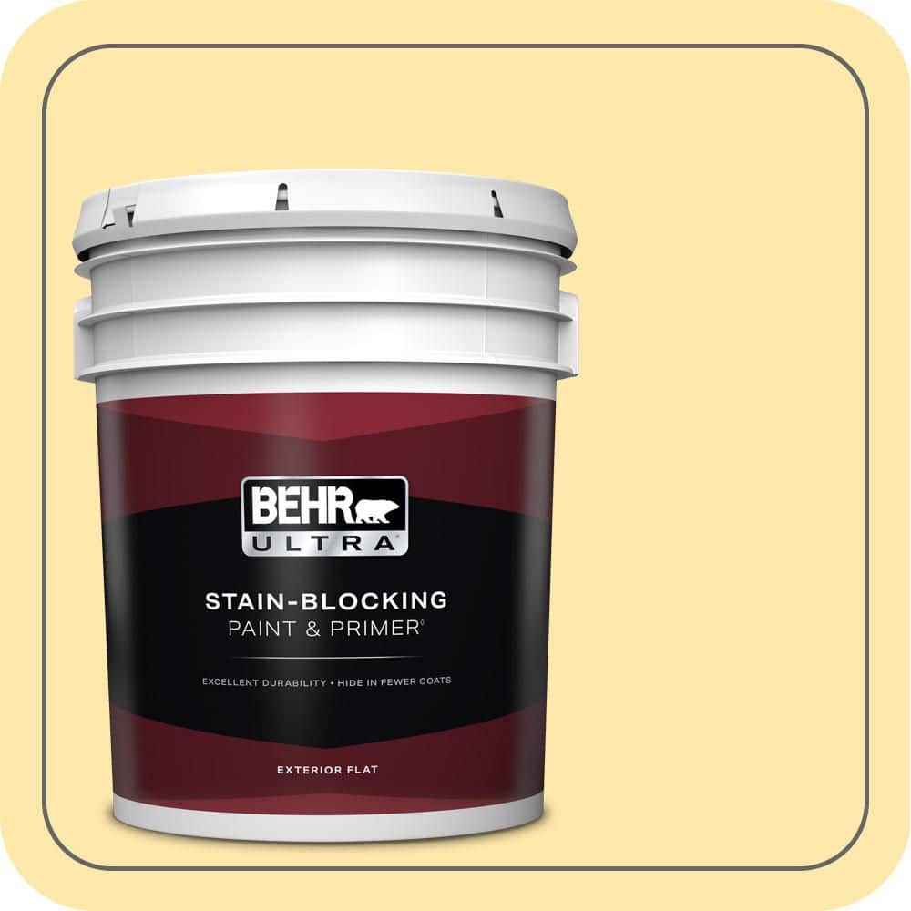 BEHR ULTRA 5 gal. #PPH-02 Corn Flat Exterior Paint & Primer (1)