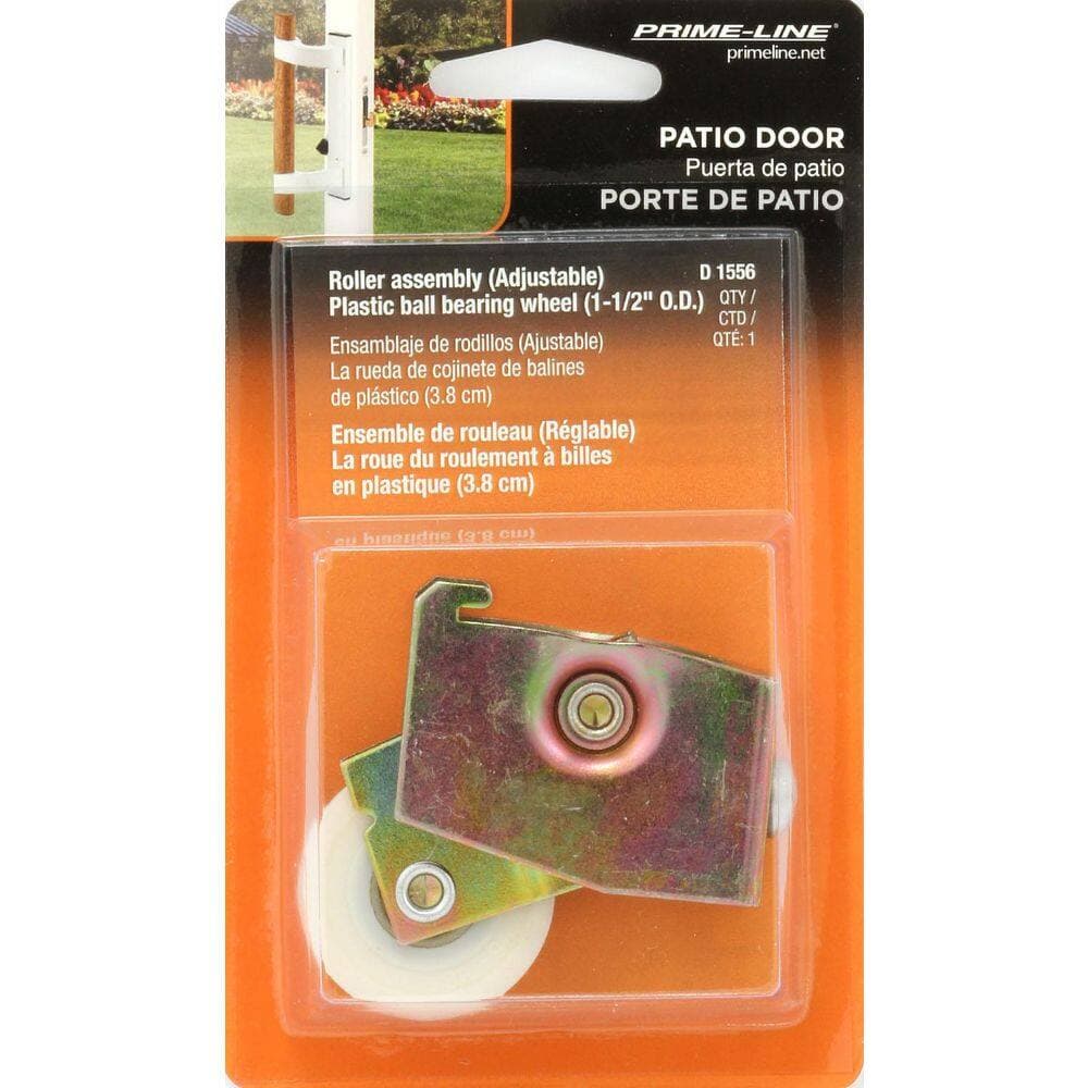 Prime-Line Sliding Door Roller Assembly, 1-1/2 in. Plastic Wheel, Steel Ball Bearings, Grooved Edge, Northrup (3)
