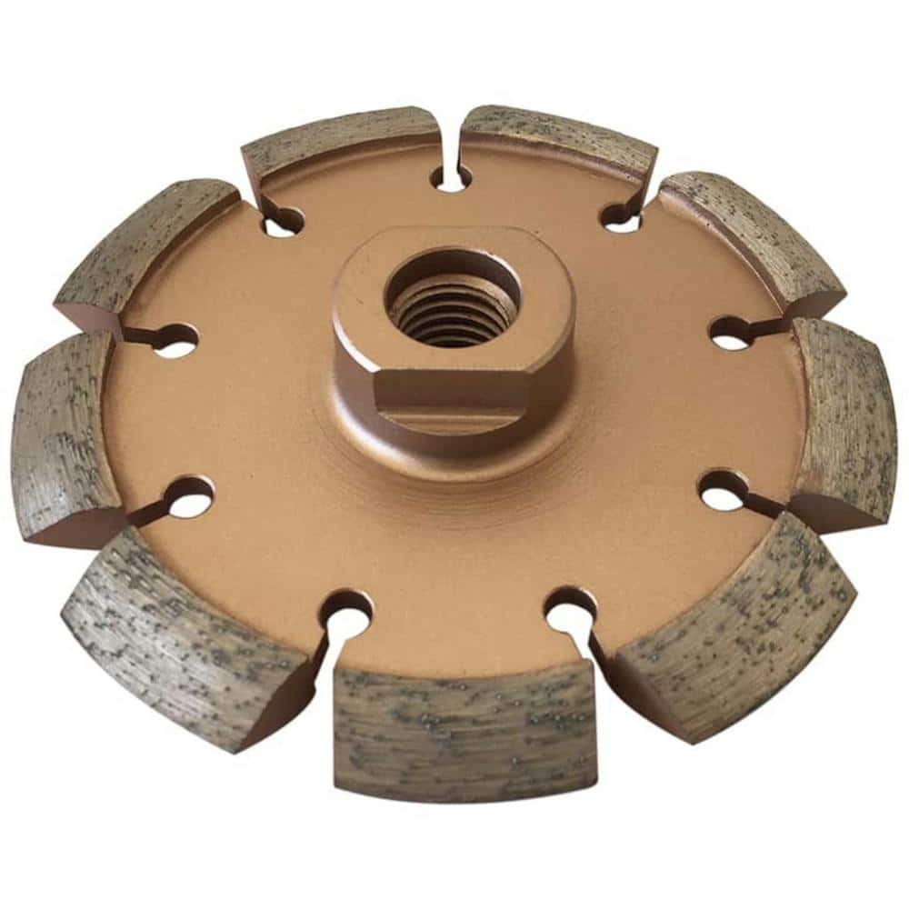 EDiamondTools 4 in. Diamond Crack Chaser Blade for Concrete and Asphalt Repair - 1/4 in. Segment Width - 5/8 in. Threaded Arbor
