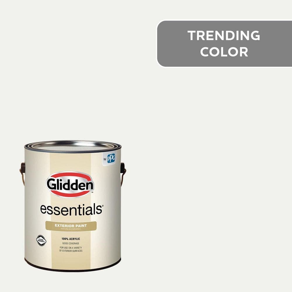 Glidden Essentials 1 gal. PPG1001-1 Delicate White Flat Exterior Paint