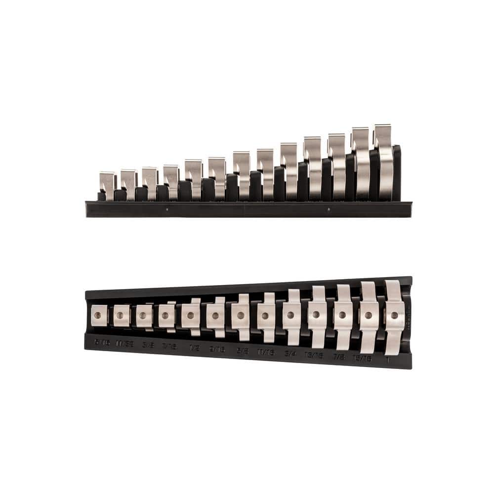 TEKTON 5/16-1 in. 3/8 in. Drive Crowfoot Wrench Set with Rack (13-Piece) (3)