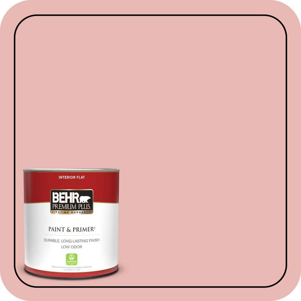 BEHR PREMIUM PLUS 1 qt. #MQ4-04 Noble Blush Flat Low Odor Interior Paint & Primer