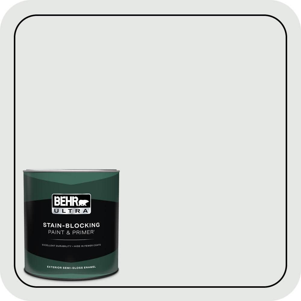 BEHR ULTRA 1 qt. #PPU26-13 Silent White Semi-Gloss Enamel Exterior Paint & Primer