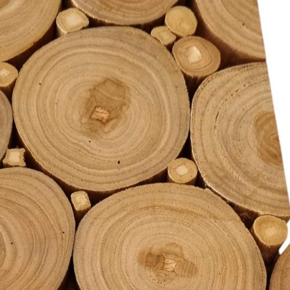 HomeRoots Natural Tree Stump Slice Teak Reclaimed Wood Decorative Wall Panels (2)