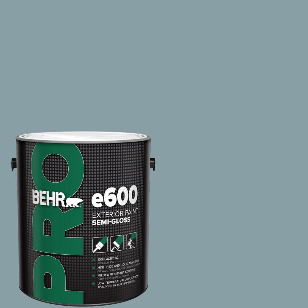 BEHR PRO 1 gal. #BNC-18 Aqua Gray Semi-Gloss Exterior Paint