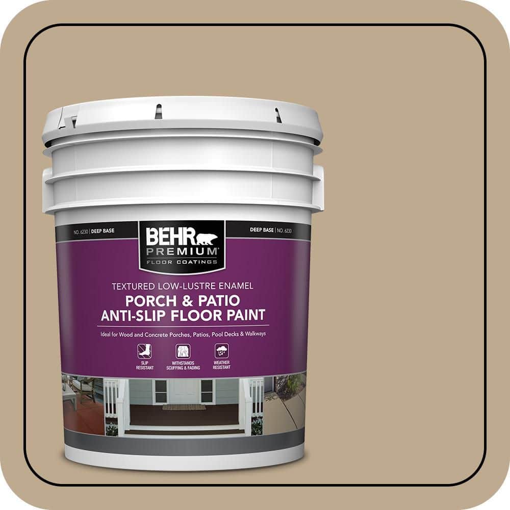 BEHR PREMIUM 5 gal. #MS-44 Autumn Tan Textured Low-Lustre Enamel Interior/Exterior Porch and Patio Anti-Slip Floor Paint