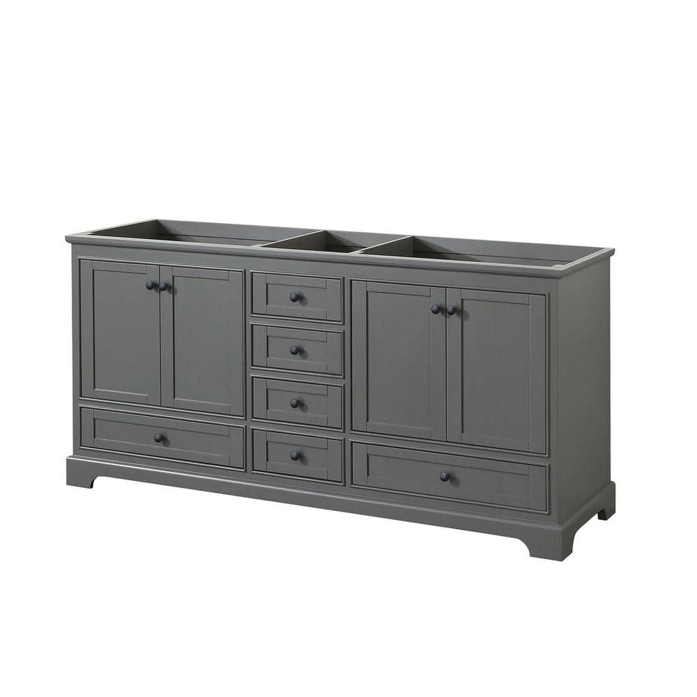 Wyndham Collection Deborah W 21.5 in. D 34.25 in. H Double Bath Vanity Cabinet without Top Dark Gray (1)