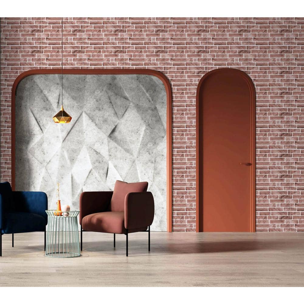 Dundee Deco Falkirk Moray 2/25 in. 2 ft. 1 ft. Peel and Stick Red Foam Decorative Wall Paneling (4)