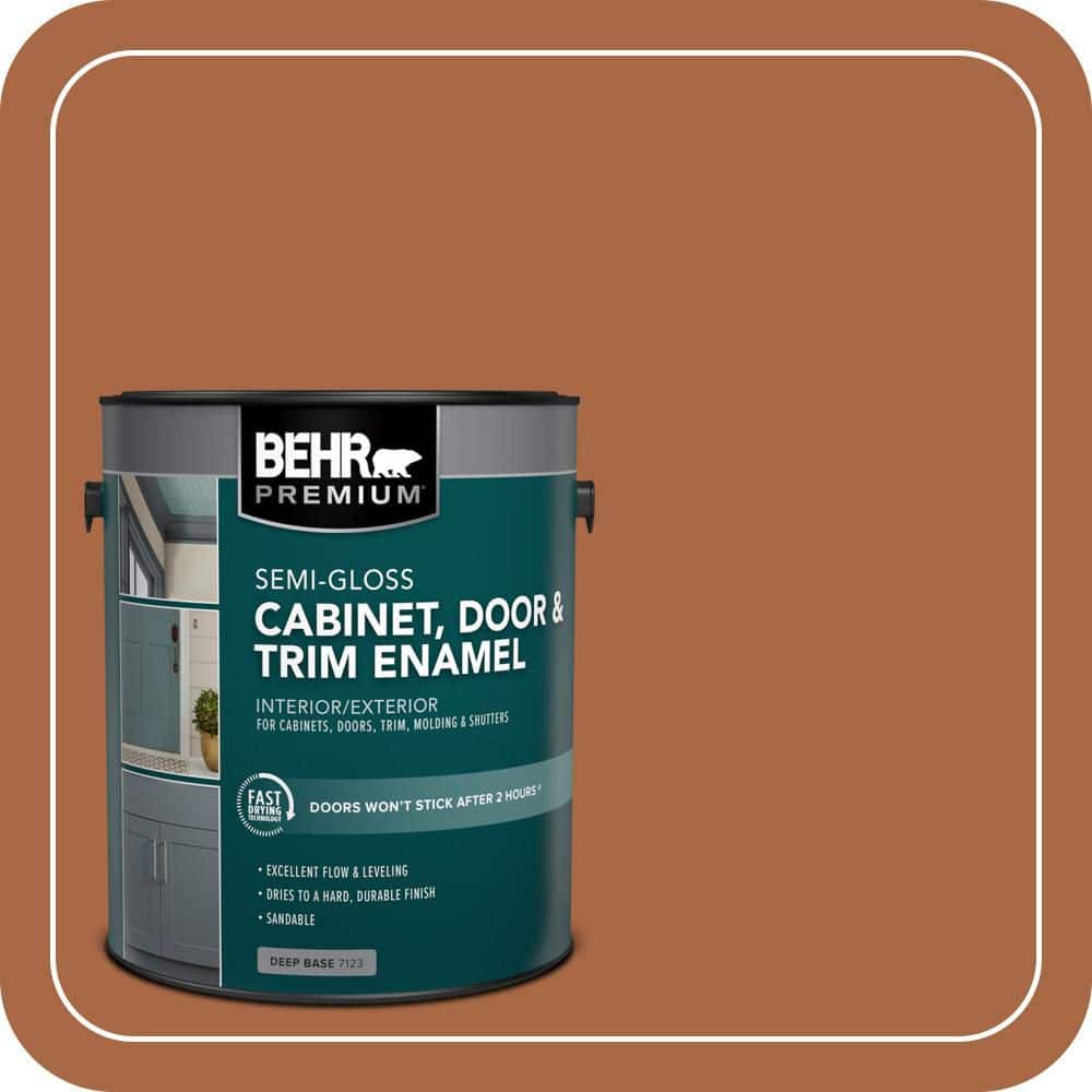 BEHR PREMIUM 1 gal. #PPU3-16 Maple Glaze Semi-Gloss Enamel Interior/Exterior Cabinet, Door & Trim Paint