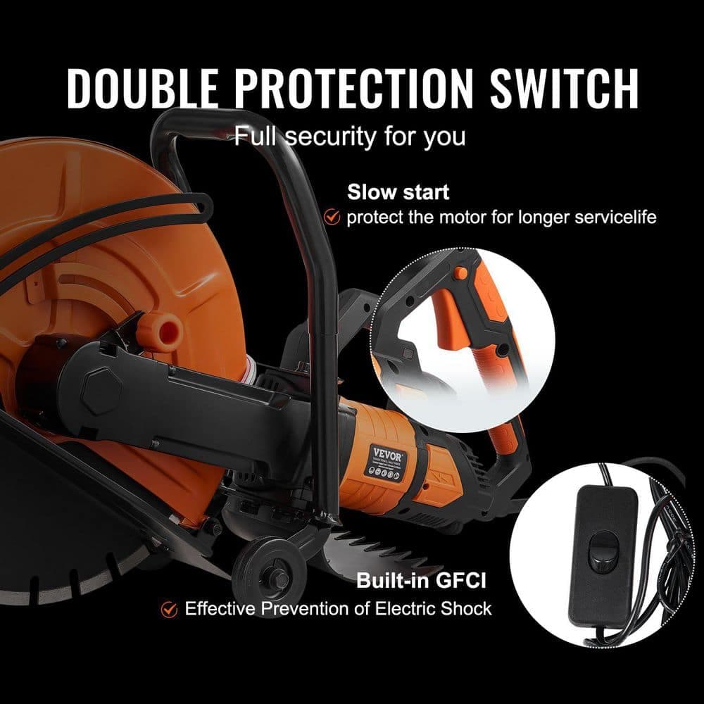 Busdays Electric Concrete Saw, 16 in., 3200 W 15 A Motor Circular Saw Cutter (2)
