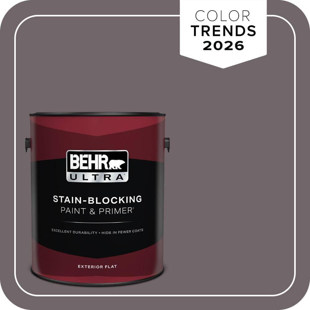 BEHR ULTRA 1 gal. #N570-5 Curtain Call Flat Exterior Paint & Primer