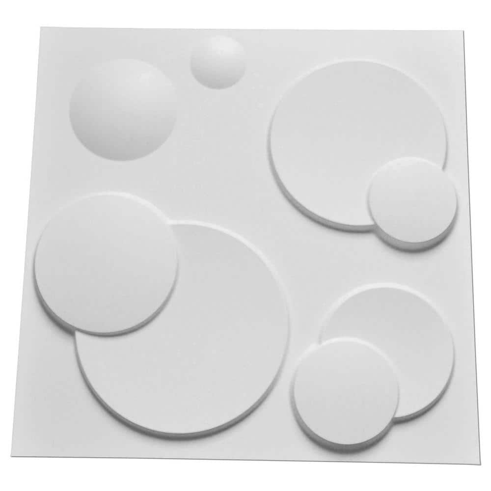 Art3d 19.7 in. x 19.7 in. x 0.1 in. Matt White PVC Decorative 3D Wall Panels for Wall Decoration(12-Pieces) (3)