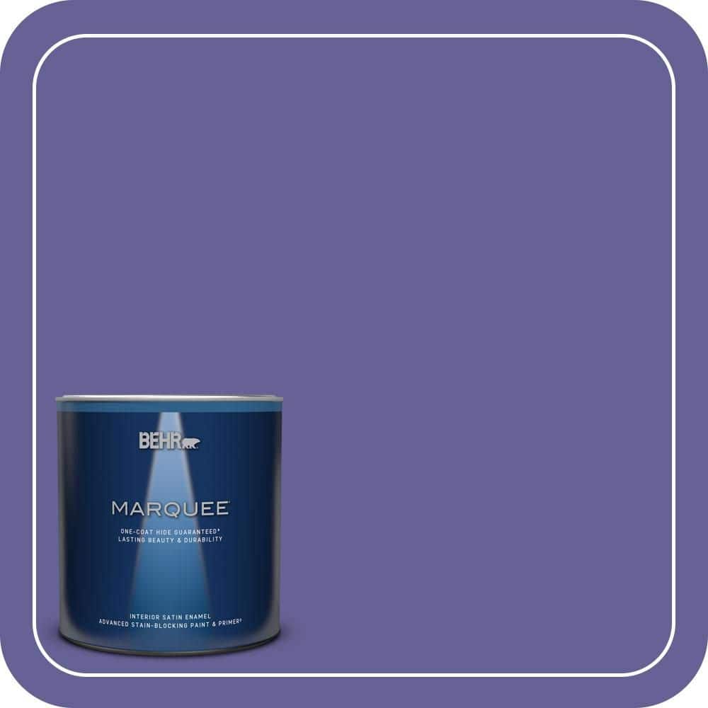 BEHR MARQUEE 1 qt. #T15-13 Prime Purple Satin Enamel Interior Paint & Primer