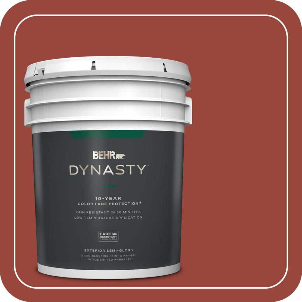 BEHR DYNASTY 5 gal. #S-H-190 Antique Red Semi-Gloss Exterior Stain-Blocking Paint & Primer