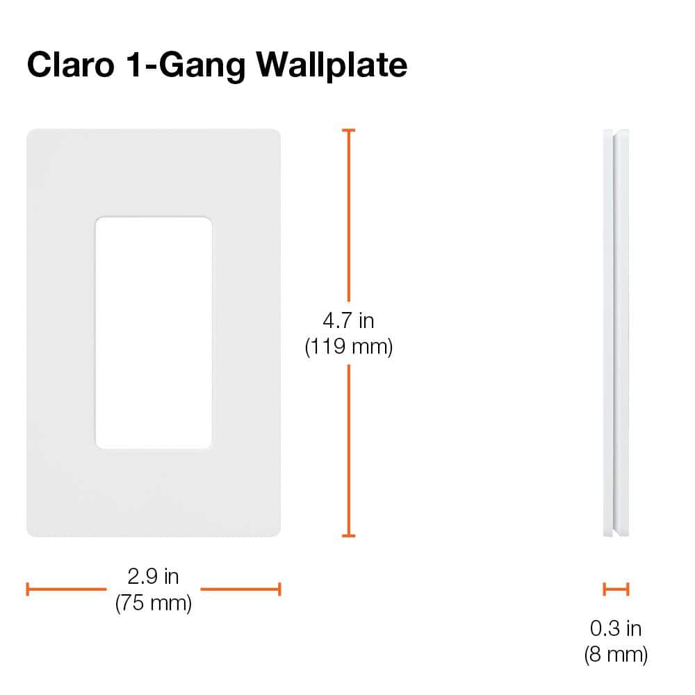 Lutron Claro 1 Gang Wall Plate for Decorator/Rocker Switches, Gloss, Ivory (CW-1-IV) (1-Pack) (3)