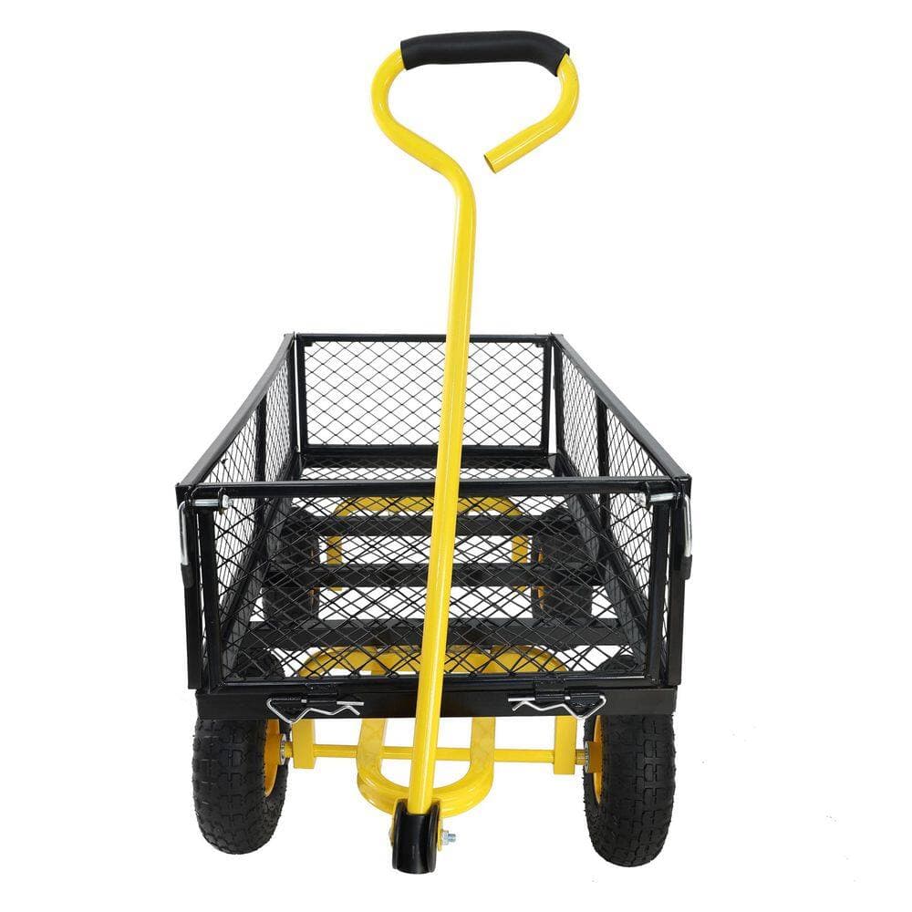 Laybus Black and Yellow Drywall Cart, Wagon Cart Garden Cart Trucks Make It Easier To Transport Firewood 660 lbs. Load Capacity (3)