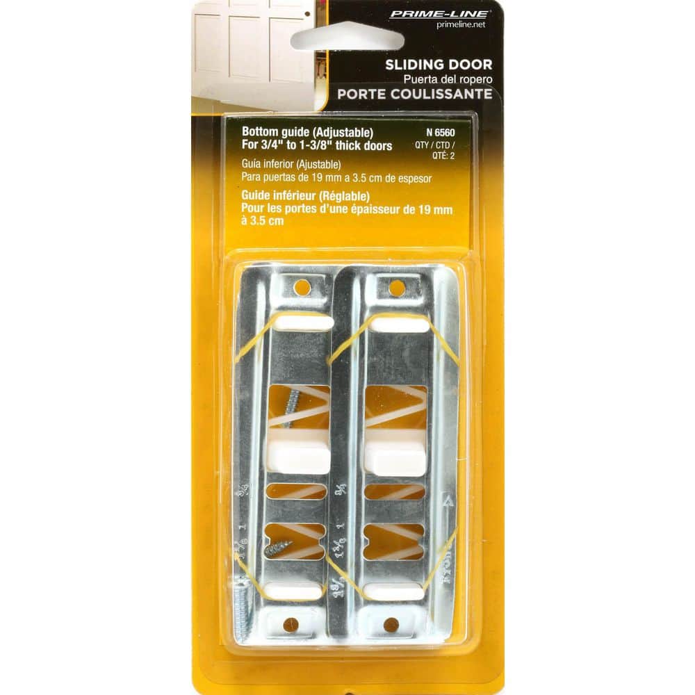 Prime-Line Stamped Steel, Adjustable, Closet Door, Floor Guide (2-pack) (3)
