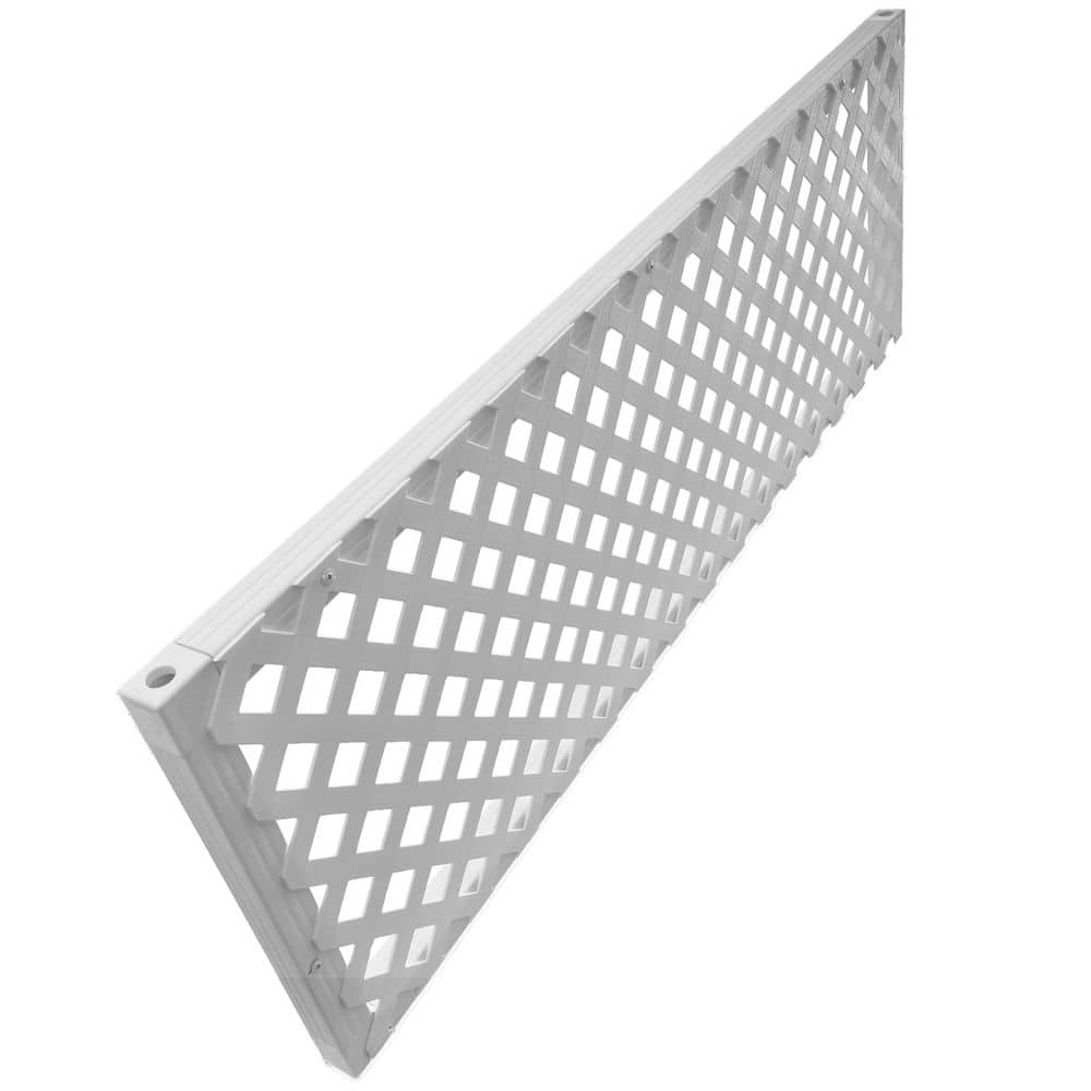 SnapFence 12 ft. x 17 in. White PVC Modular Wall Topper Kit-Easy Install Privacy and Decorative Fence (3-Pack) (3)