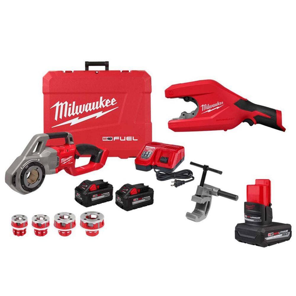 Milwaukee M18 18-Volt Lithium-Ion Brushless Cordless FORCE LOGIC Press Tool Kit with M12 2 in. Copper Cutter (6-Jaws Included) (1)