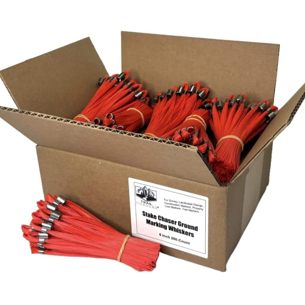 Trail Chasers Orange 6 in. Marking Flags (Whiskers), 250-Pack (1)