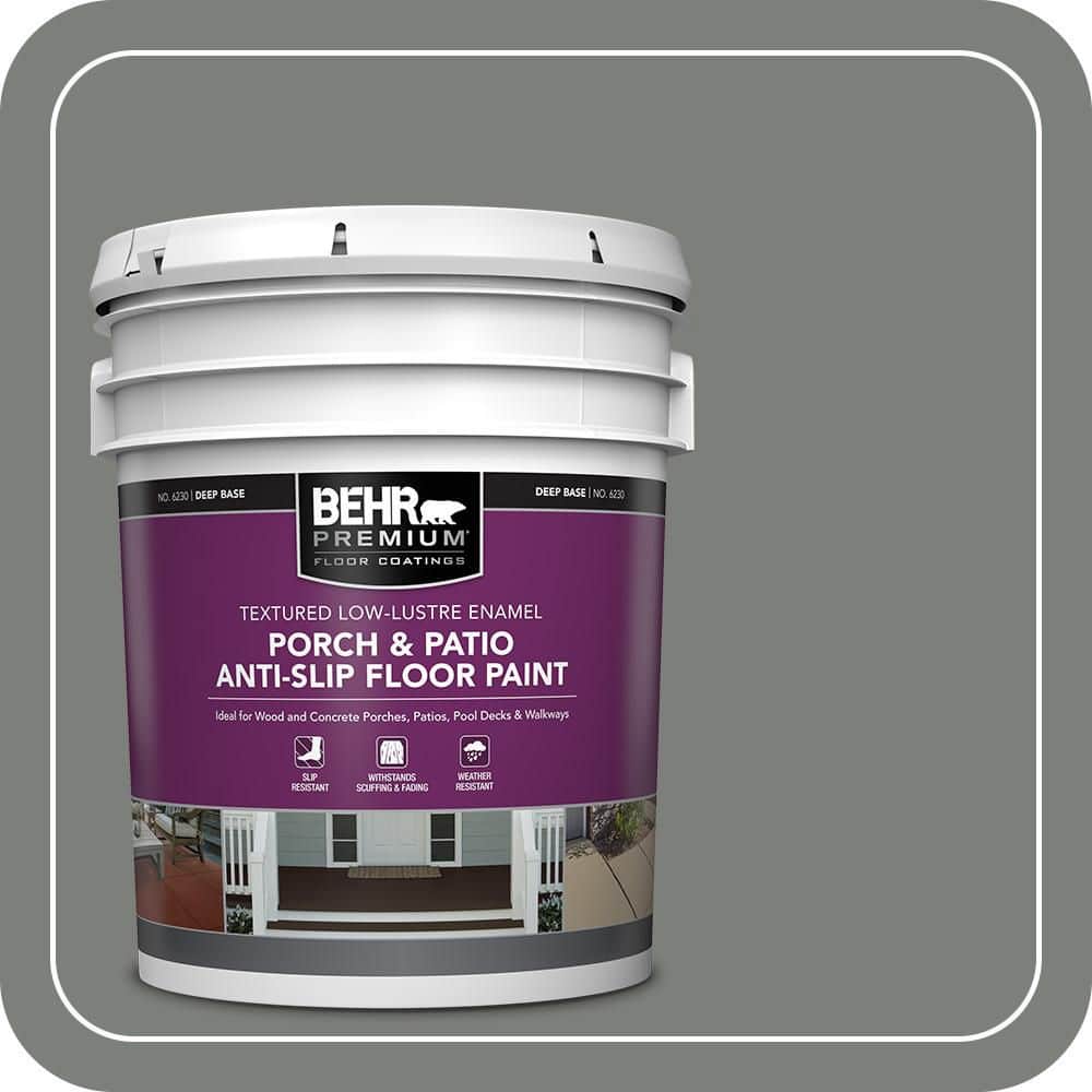 BEHR PREMIUM 5 gal. #MQ6-20 Coastal Storm Textured Low-Lustre Enamel Interior/Exterior Porch and Patio Anti-Slip Floor Paint