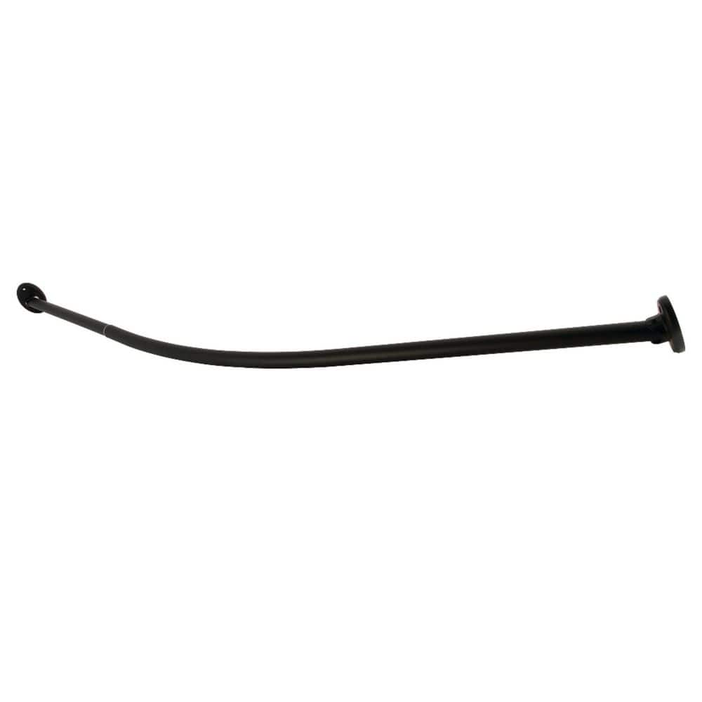Kingston Brass Edenscape 60 in. to 72 in. Curved Shower Curtain Rod in Matte Black (1)