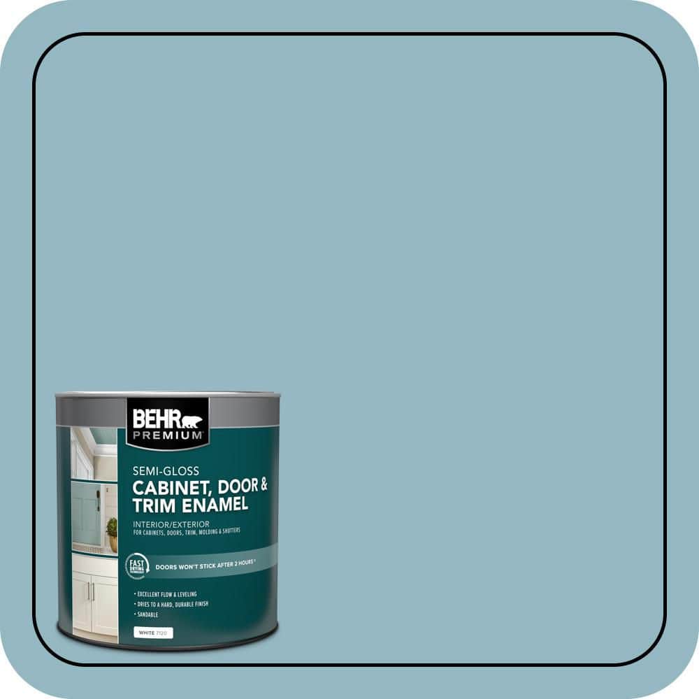 BEHR PREMIUM 1 qt. #PPU13-09 Tahoe Blue Semi-Gloss Enamel Interior/Exterior Cabinet, Door & Trim Paint