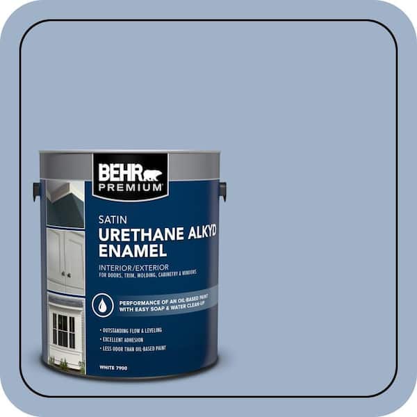 BEHR PREMIUM 1 gal. #S530-3 Aerial View Urethane Alkyd Satin Enamel Interior/Exterior Paint (2)